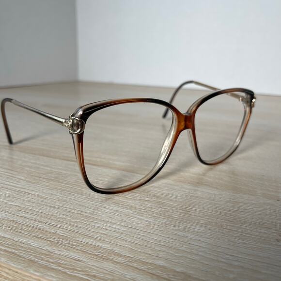 Vintage Gucci GG2305/S 58E Eyeglasses Brown Gold Frames Only Oversize - Picture 1 of 10